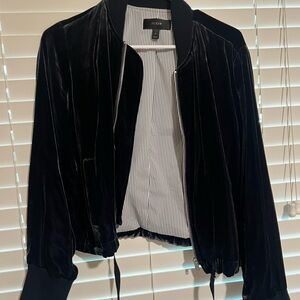J. Crew Black Velvet Bomber Jacket